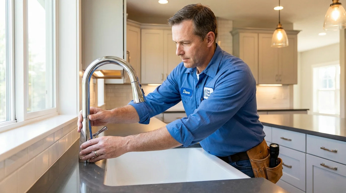 Kitchen faucet installation by Johns Plumbing LLC in Elmer