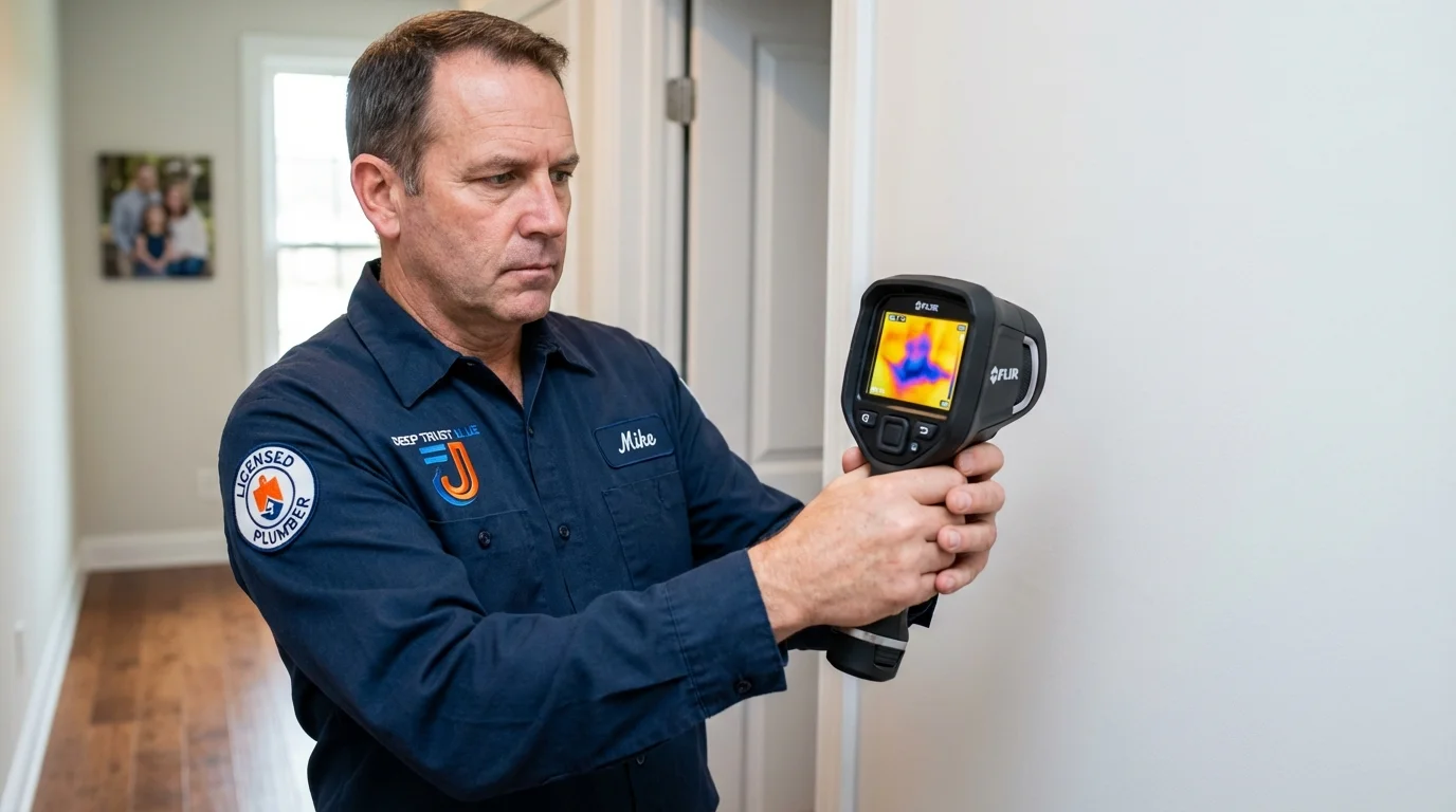 Thermal imaging leak detection by Johns Plumbing LLC in Elmer